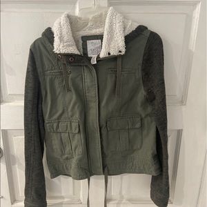 Full tilt Green fur hooded jacket size M